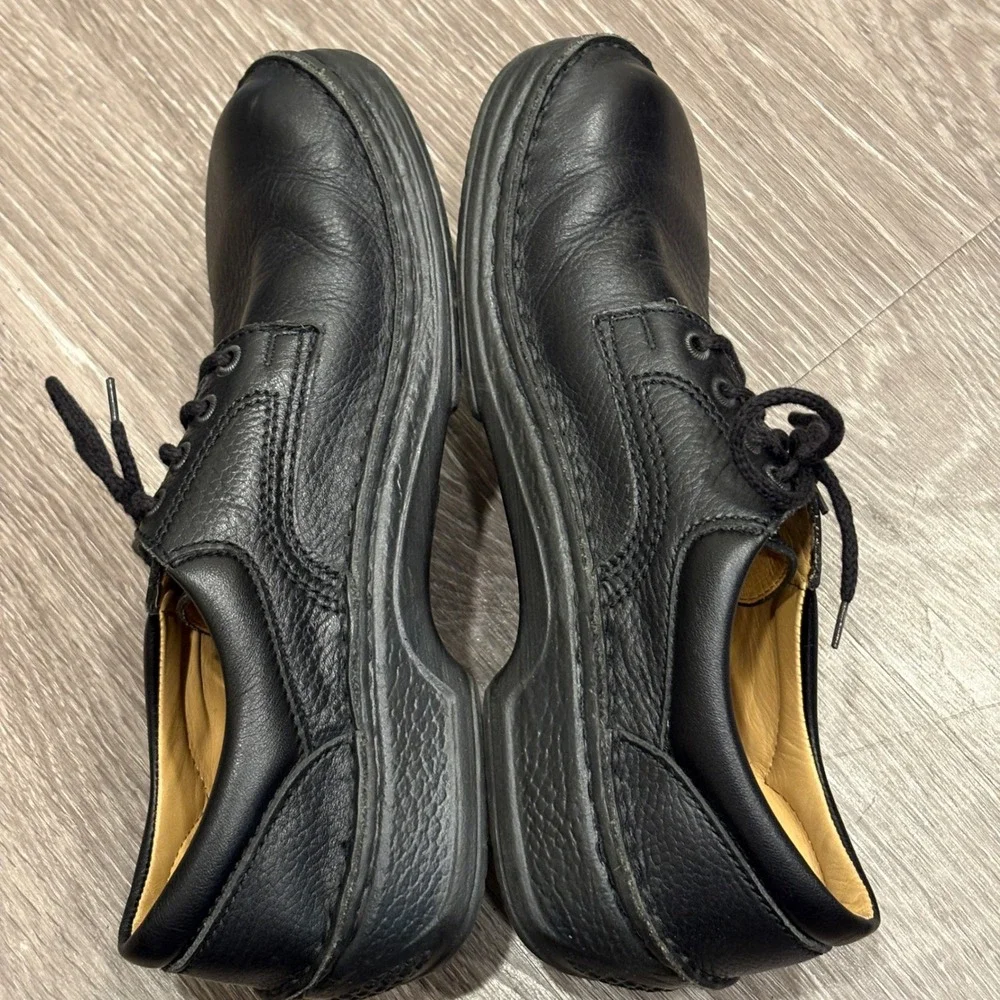 Birkenstock Memphis 10-10.5 Black Pebbled Leather Lace Up Shoes Walking Oxford